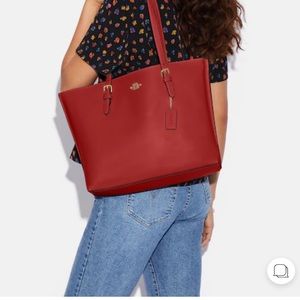 Coach Mollie Tote in Red Apple w/ Gold Hardware
